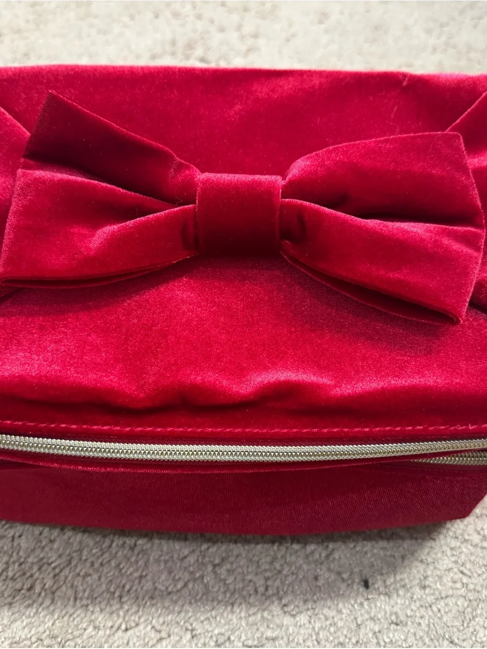 Red Velvet Bow Cosmetic Bag